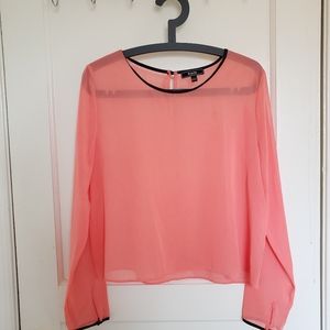 Transparent Peach Crop Blouse